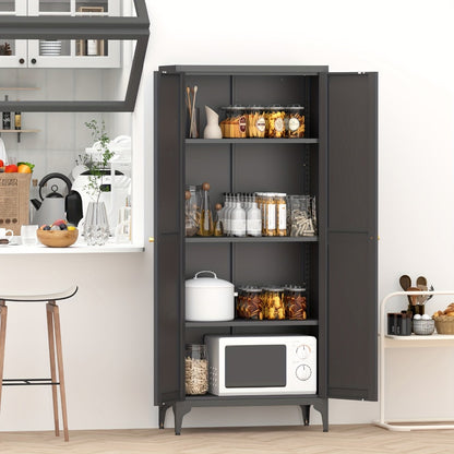 Metal Kitchen Pantry Cabinet with Adjustable Shelves for Organized Everyday Storage detail image - detail view 14