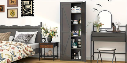 Metal Kitchen Pantry Cabinet with Adjustable Shelves for Organized Everyday Storage detail image - detail view 21