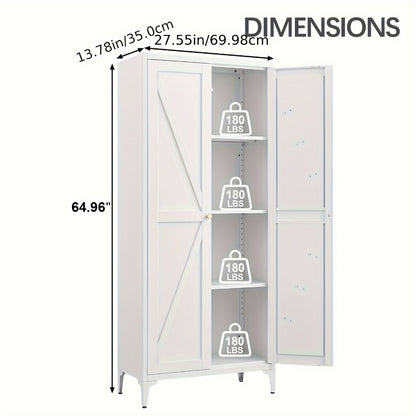 Metal Kitchen Pantry Cabinet with Adjustable Shelves for Organized Everyday Storage detail image - detail view 4