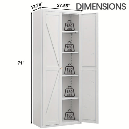 Metal Kitchen Pantry Cabinet with Adjustable Shelves for Organized Everyday Storage detail image - detail view 9
