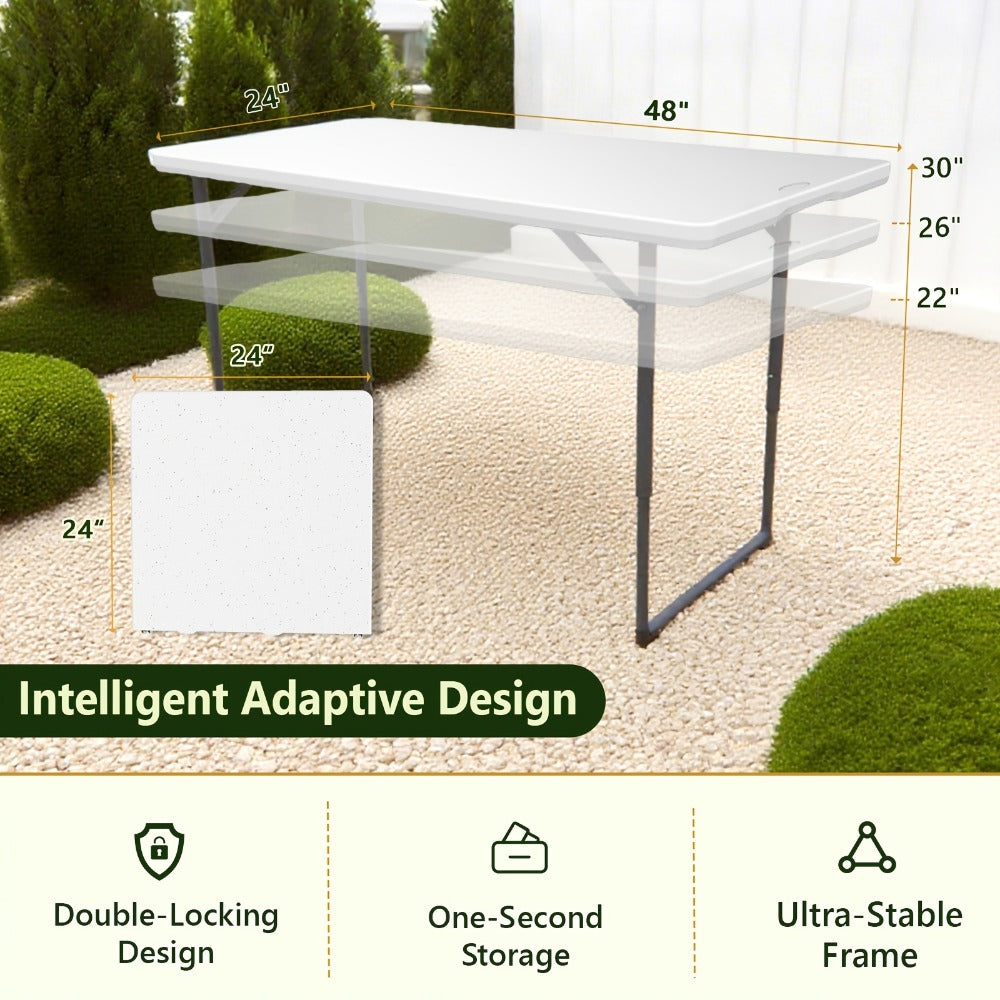 Metal Plastic Folding Table, Portable Fold-Up Table for Patio detail image - detail view 4