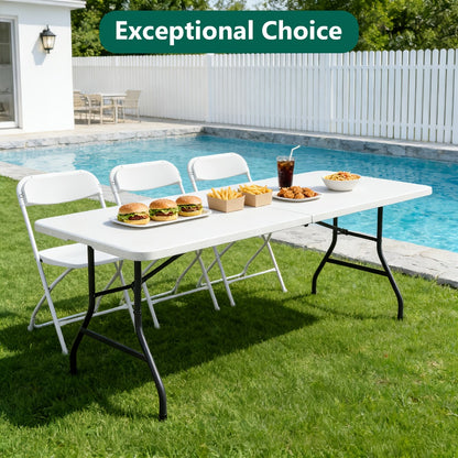 Metal Plastic Folding Table, Portable Fold-Up Table for Patio detail image - detail view 8