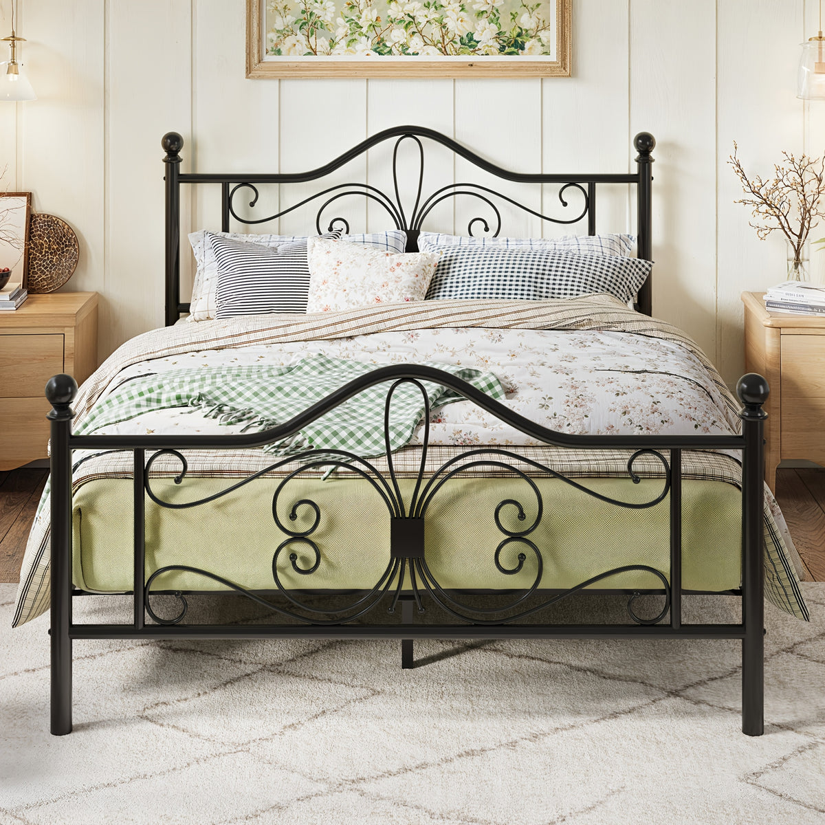Platform Bed Frame shown in the Black, Full option