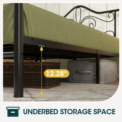 Metal Platform Bed Frame with Headboard and Footboard and No Box Spring Needed for Bedroom detail image - detail view 12