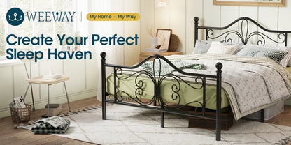 Metal Platform Bed Frame with Headboard and Footboard and No Box Spring Needed for Bedroom detail image - detail view 14