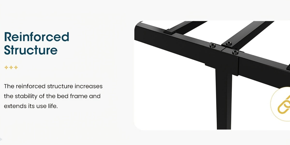 Metal Platform Bed Frame with Headboard and Footboard and No Box Spring Needed for Bedroom detail image - detail view 21