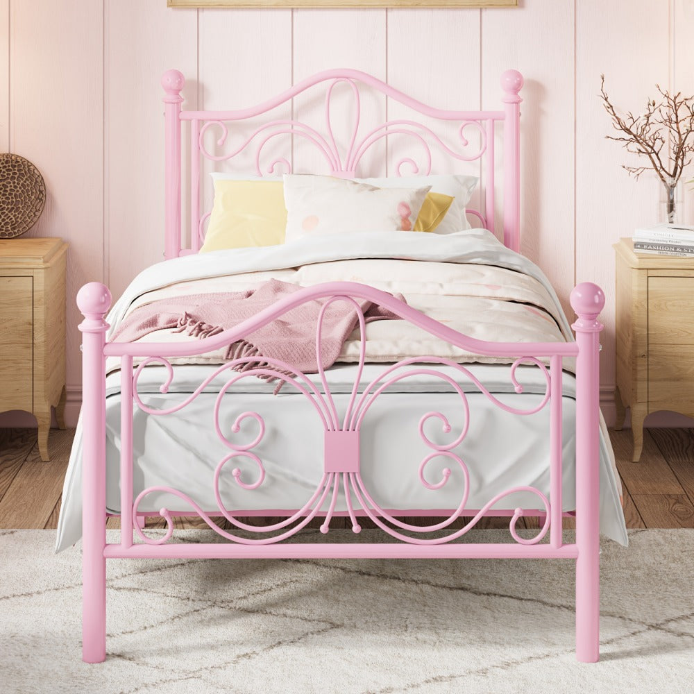 Metal Platform Bed Frame with Headboard and Footboard and No Box Spring Needed for Bedroom detail image - detail view 3