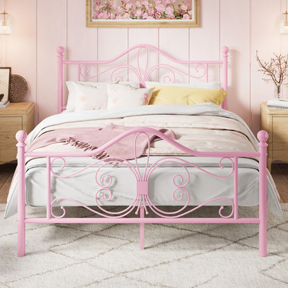 Metal Platform Bed Frame with Headboard and Footboard and No Box Spring Needed for Bedroom detail image - detail view 5