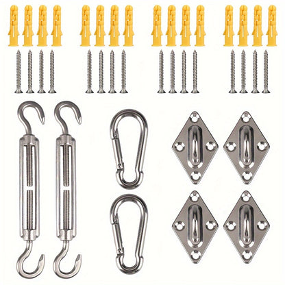 Shade Sail Hardware shown in the 1 Set (24PC) option