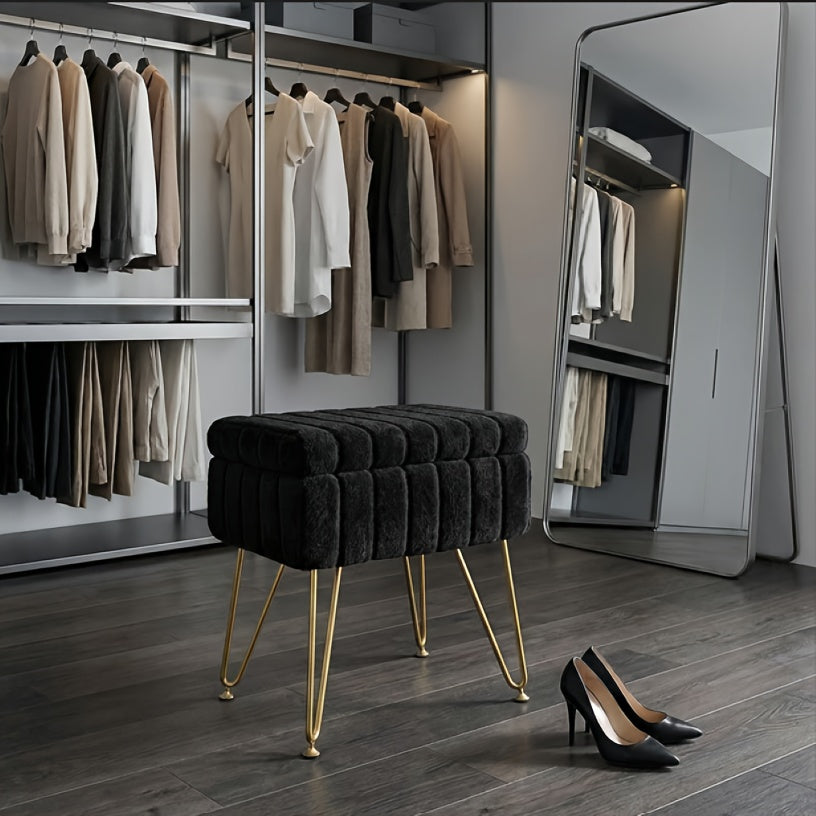 Vanity Stool shown in the Black option
