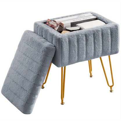 Vanity Stool shown in the Grey option
