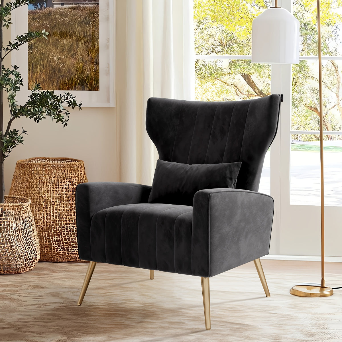 Accent Chair shown in the BLACK option