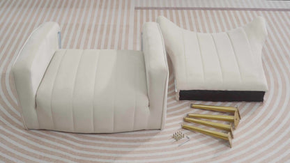 Metal Velvet Accent Chair, Living Room Armchair for Comfortable Everyday Seating detail image - detail view 14