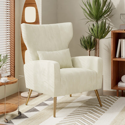 Metal Velvet Accent Chair, Living Room Armchair for Comfortable Everyday Seating detail image - detail view 15