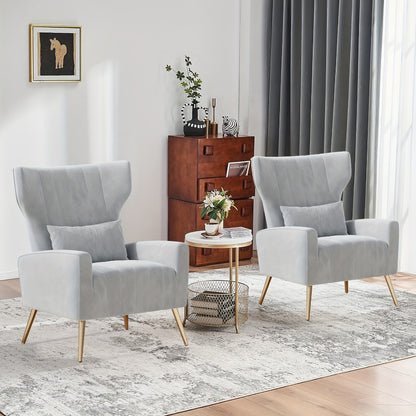 Metal Velvet Accent Chair, Living Room Armchair for Comfortable Everyday Seating detail image - detail view 26