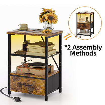 Nightstand shown in the 1pc-1 Drawer-Brown option