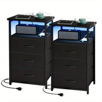 2pcs-3 Drawers-Black