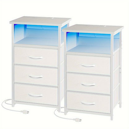 Multi-Drawer Nightstand with Charging Station for Practical Everyday Home Use detail image - detail view 19