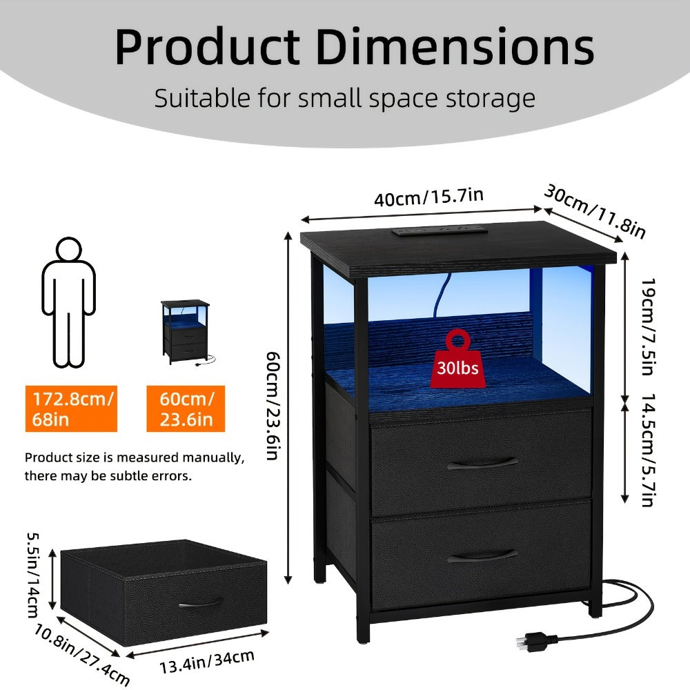 Multi-Drawer Nightstand with Charging Station for Practical Everyday Home Use detail image - detail view 4