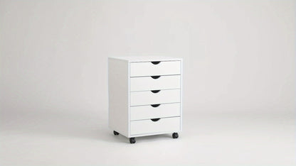 Multi-Drawer Rolling Bathroom Storage Cabinet, Freestanding Storage Cupboard detail image - detail view 11