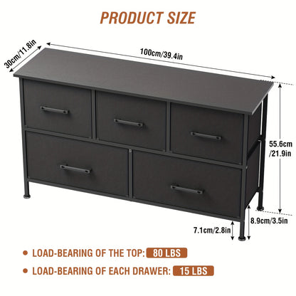 Dresser shown in the Black, 5-Drawers option