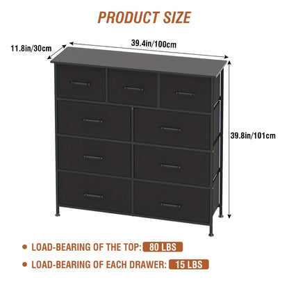 Dresser shown in the Black, 9-Drawers option
