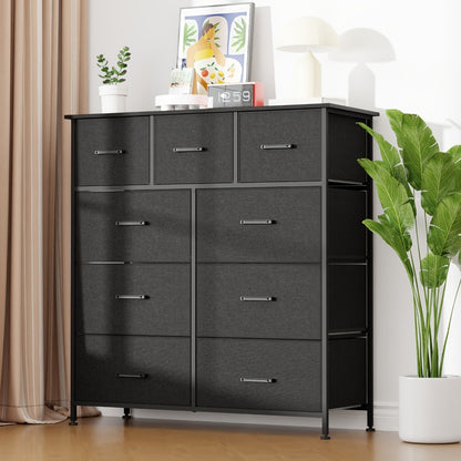 Dresser, Fabric with Drawers 5/8/9 Drawer Chest Organizer Wooden Top Steel Frame shown in the main product view