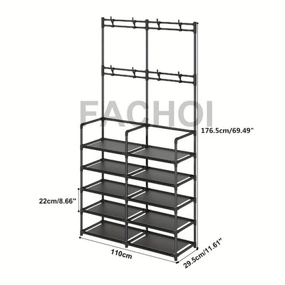 Multi-Layer Freestanding Shoe Rack, Closet Shoe Shelf for Entryway detail image - detail view 9