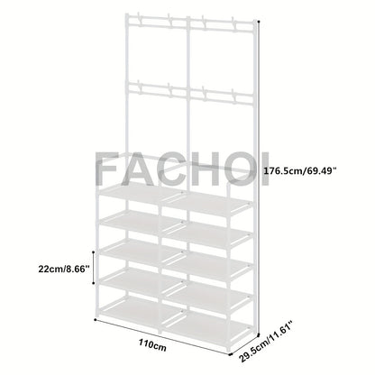 Shoe Rack shown in the White double row 10 layers option