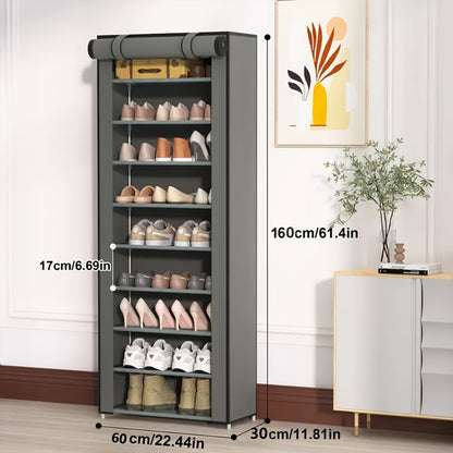 Multi-Tier Fabric Shoe Cabinet, Space-Saving Shoe Cupboard for Entryway detail image - detail view 16
