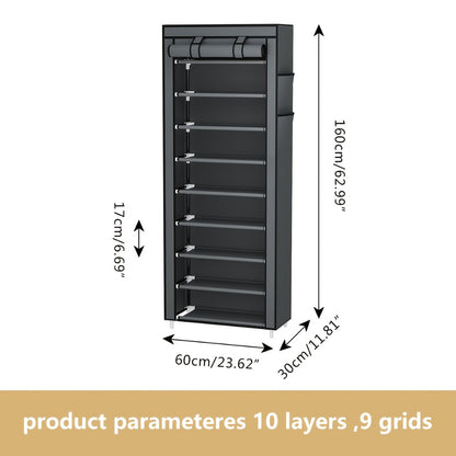 Multi-Tier Fabric Shoe Cabinet, Space-Saving Shoe Cupboard for Entryway detail image - detail view 20