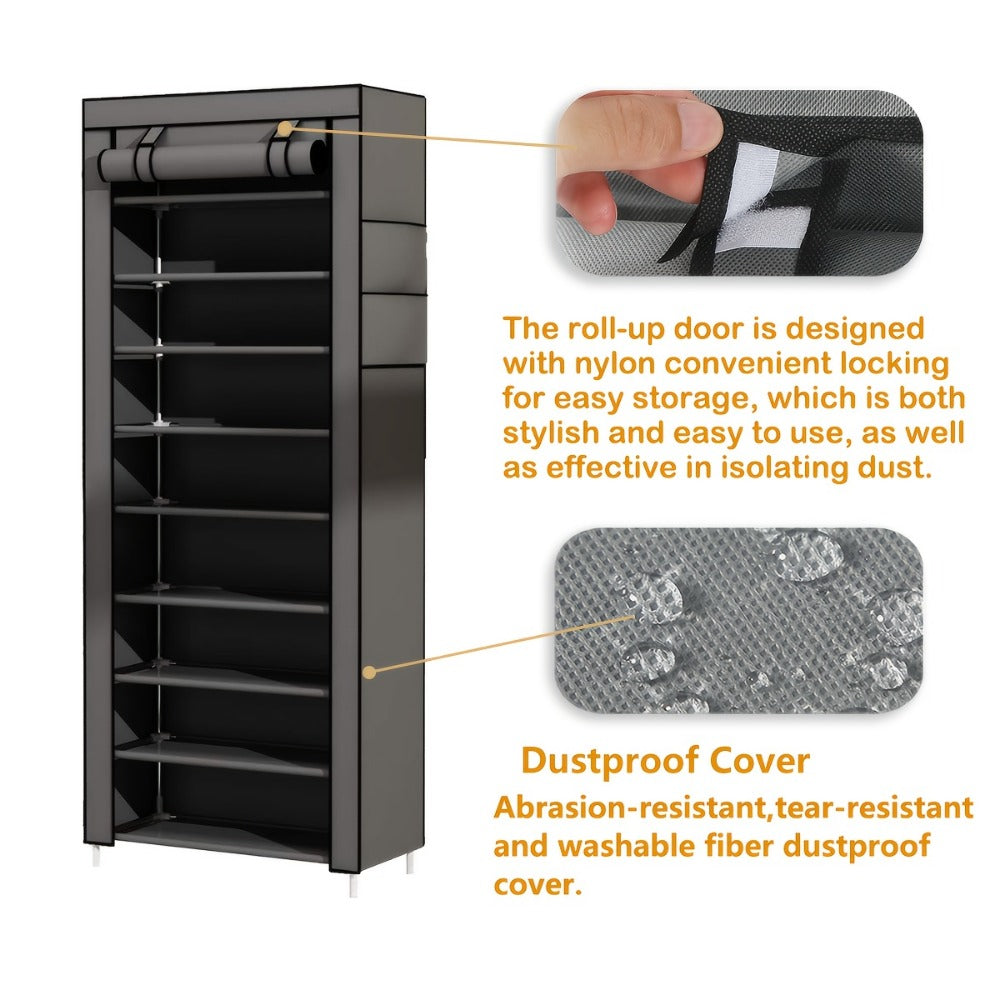 Multi-Tier Fabric Shoe Cabinet, Space-Saving Shoe Cupboard for Entryway detail image - detail view 22
