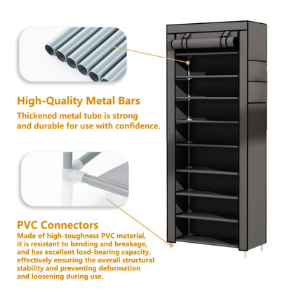 Multi-Tier Fabric Shoe Cabinet, Space-Saving Shoe Cupboard for Entryway detail image - detail view 23