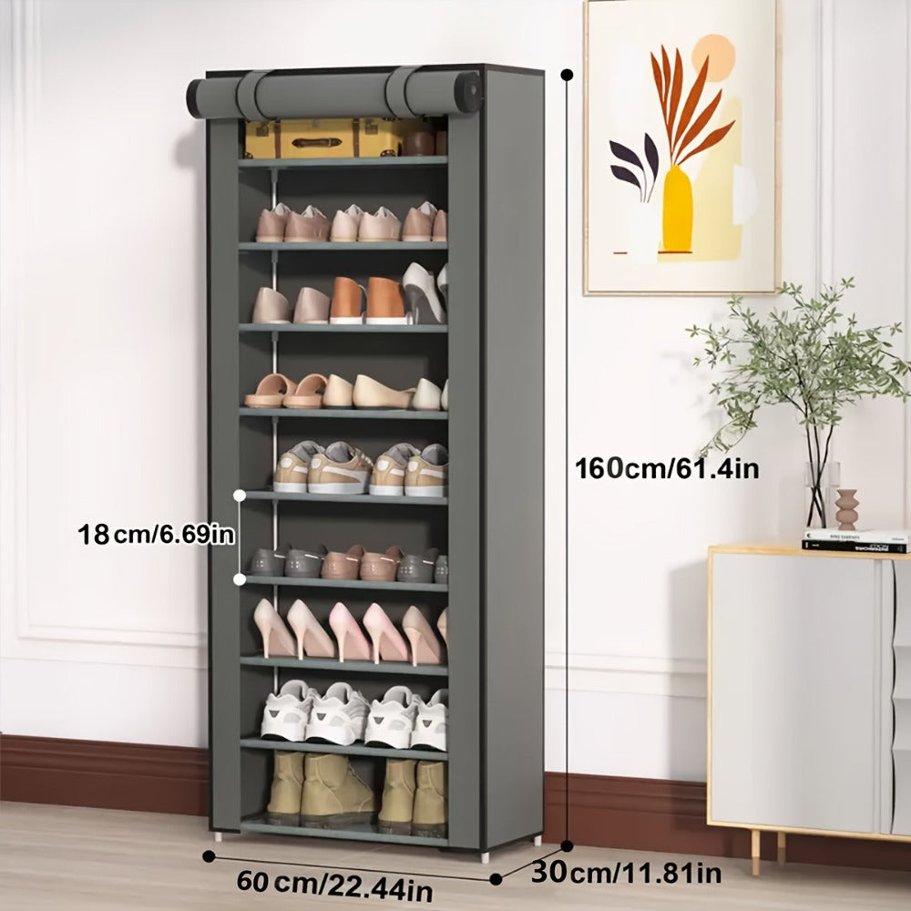 Multi-Tier Fabric Shoe Cabinet, Space-Saving Shoe Cupboard for Entryway detail image - detail view 6