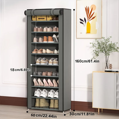 Multi-Tier Fabric Shoe Cabinet, Space-Saving Shoe Cupboard for Entryway detail image - detail view 6