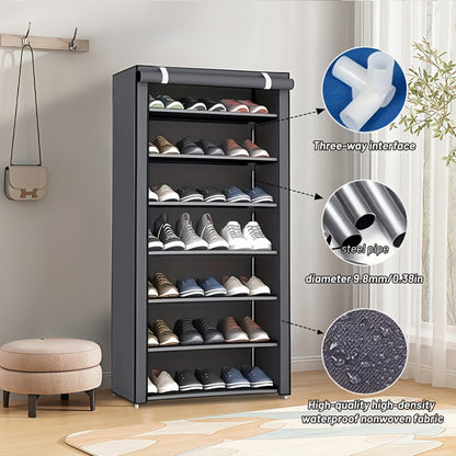 Multi-Tier Fabric Shoe Cabinet with Tool-Free Assembly for Entryway detail image - detail view 12