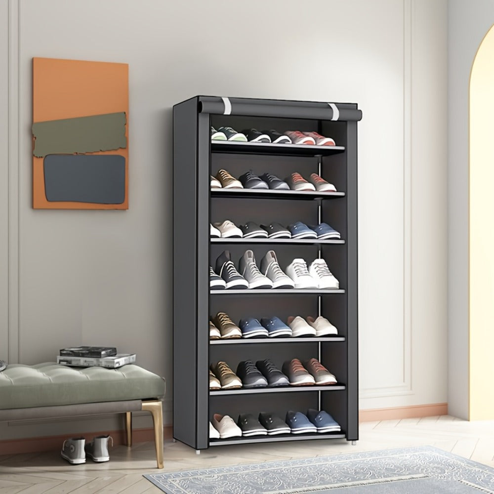 Multi-Tier Fabric Shoe Cabinet with Tool-Free Assembly for Entryway detail image - detail view 18