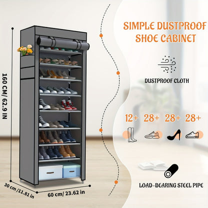 Multi-Tier Fabric Shoe Cabinet with Tool-Free Assembly for Entryway detail image - detail view 26