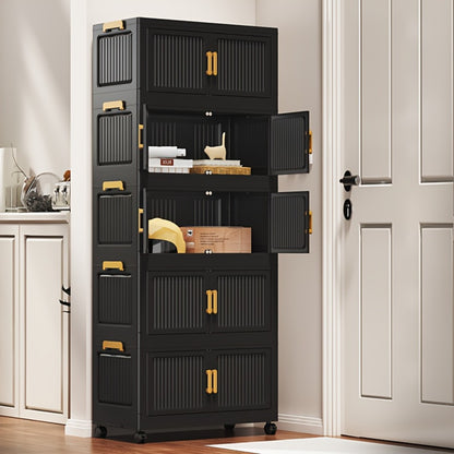 Multi-Tier Foldable Kitchen Pantry Cabinet with Stackable Design and Dustproof Cover detail image - detail view 12