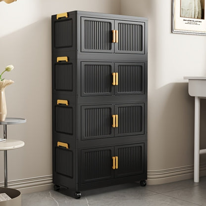 Multi-Tier Foldable Kitchen Pantry Cabinet with Stackable Design and Dustproof Cover detail image - detail view 7