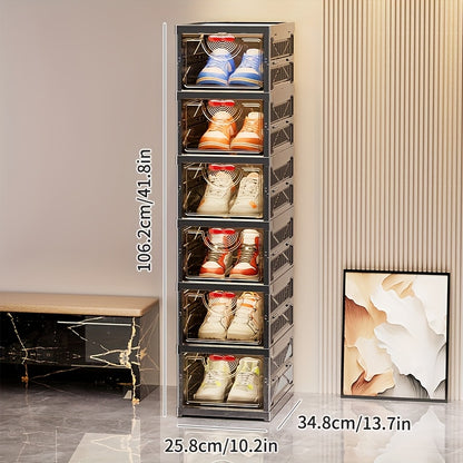 Shoe Cabinet shown in the 6 layers per group option