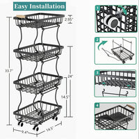 4-layer floor-standing removable fruit and vegetable basket