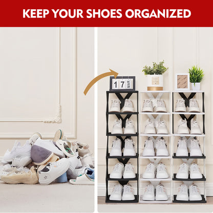 Multi-Tier Narrow Shoe Rack with Stackable Design and Tool-Free Assembly for Entryway detail image - detail view 16