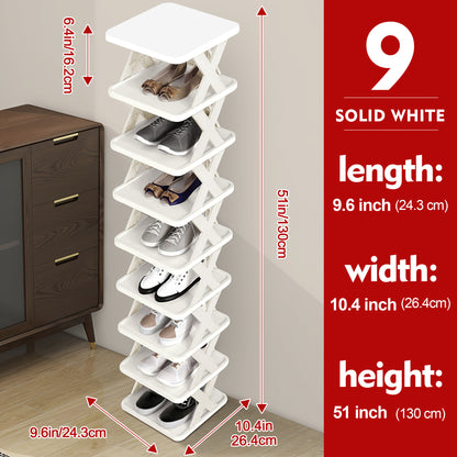 Multi-Tier Narrow Shoe Rack with Stackable Design and Tool-Free Assembly for Entryway detail image - detail view 24
