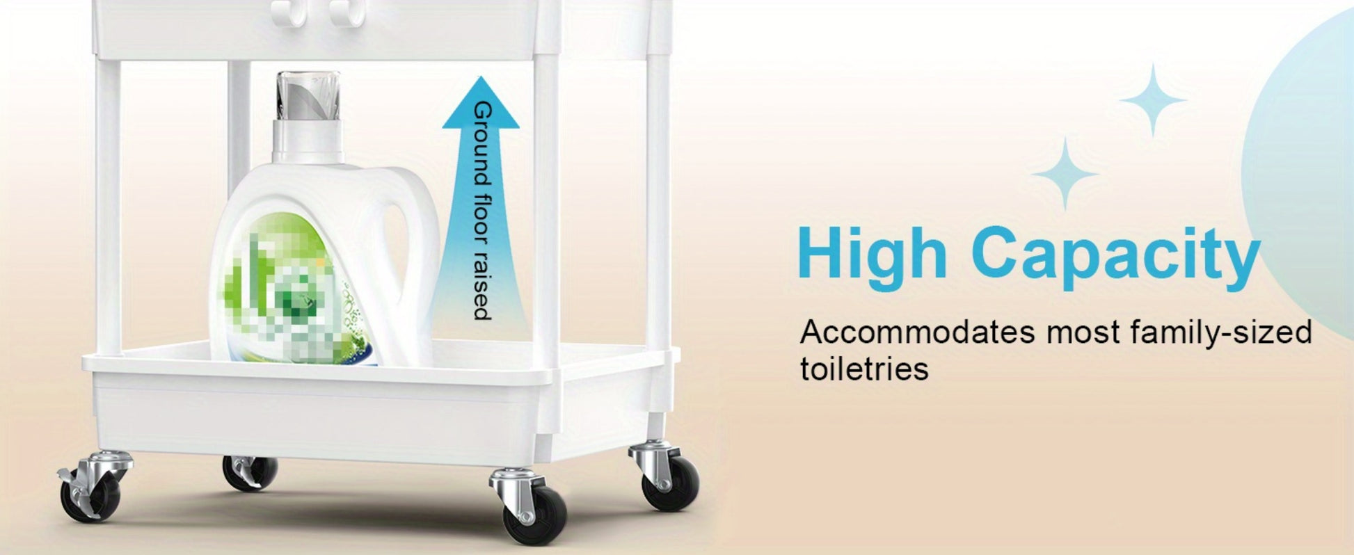 Multi-Tier Plastic Rolling Storage Cart with Storage Drawers for Living Room detail image - detail view 27