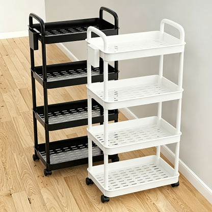 Multi-Tier Plastic Rolling Utility Cart with Carry Handle for Living Room detail image - detail view 15