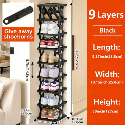 Multi-Tier Plastic Shoe Organizer with Stackable Design and Tool-Free Assembly detail image - detail view 8