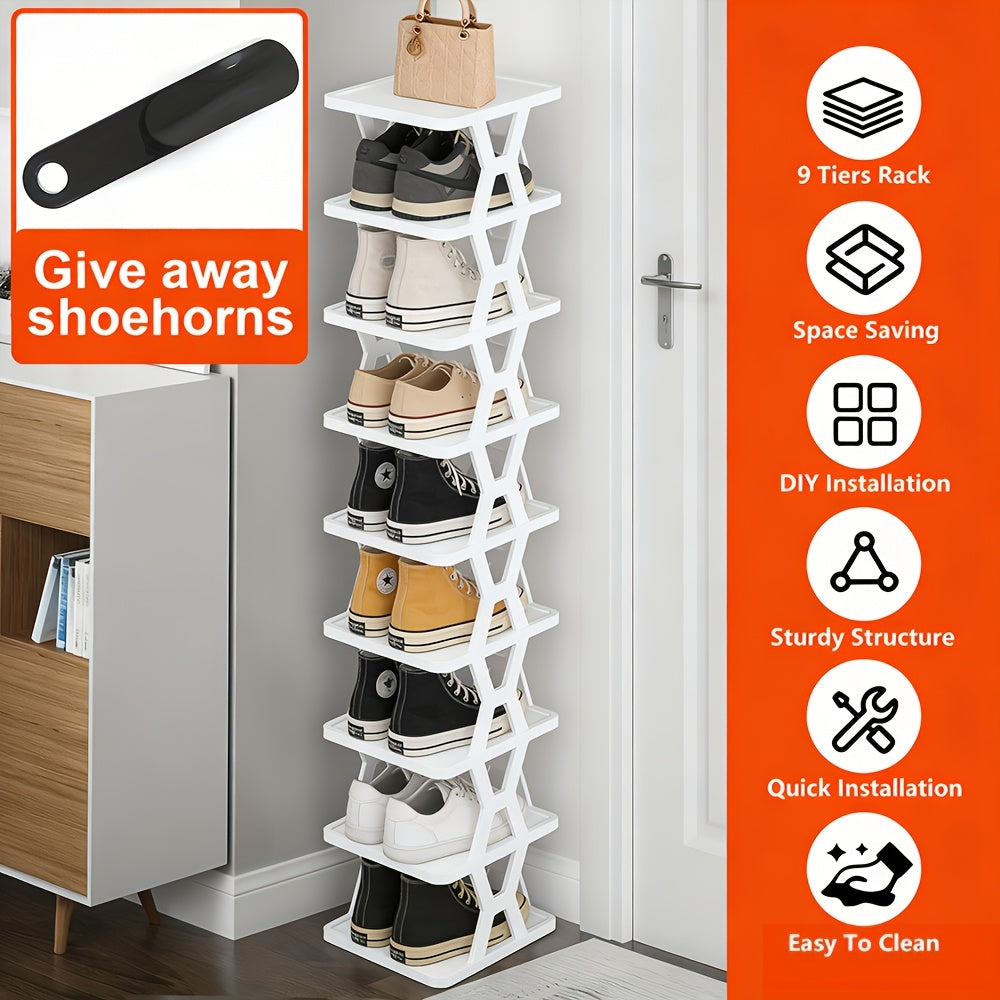Shoe Organizer shown in the White 9 Layers option