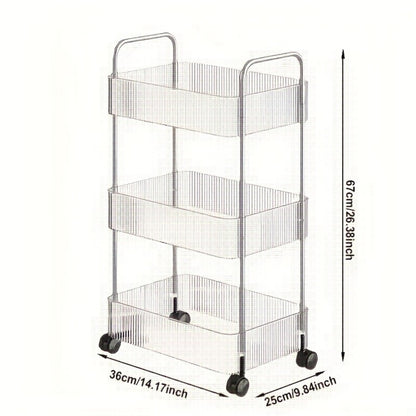Multi-Tier Rolling Storage Cart with Tool-Free Assembly for Bedroom detail image - detail view 12