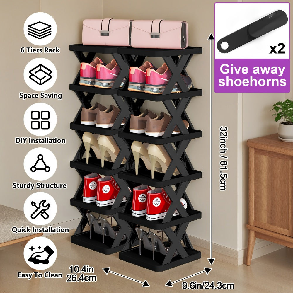 Multi-Tier Space-Saving Shoe Rack with Stackable Design for Organized Everyday Storage detail image - detail view 14